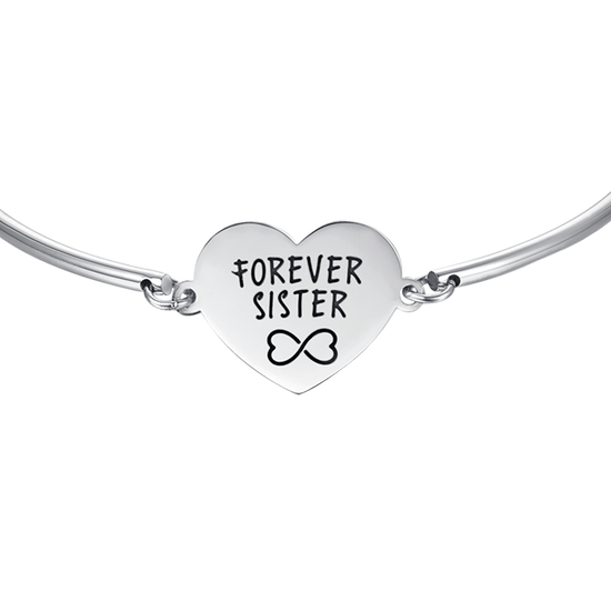 BRACELET EN ACIER POUR FEMMES AVEC INSCRIPTION "FOREVER SISTER