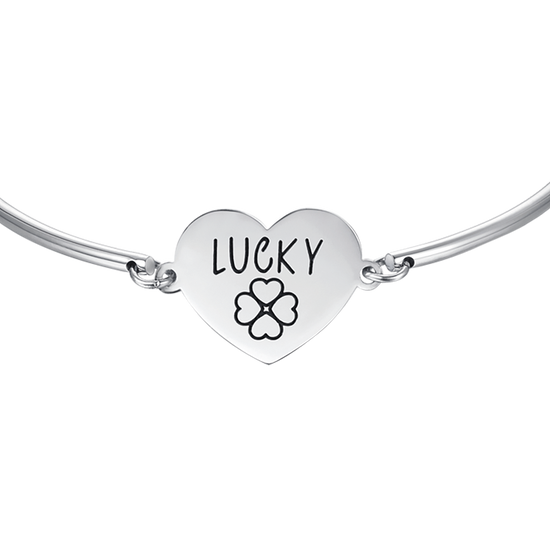 BRACELET EN ACIER POUR FEMME AVEC SCRIPT LUCKY Luca Barra