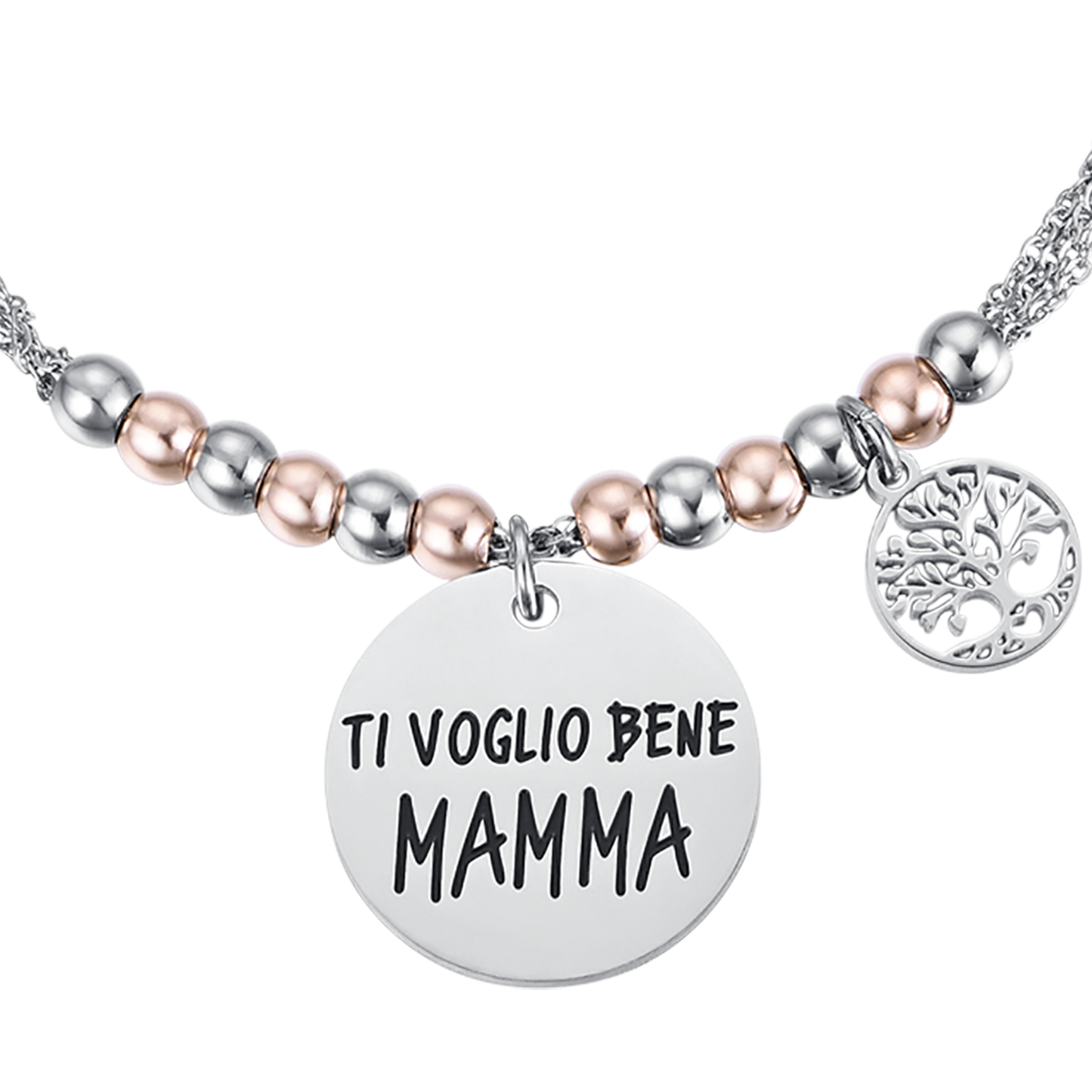 BRACCIALE DA DONNA IN ACCIAIO TI VOGLIO BENE MAMMA