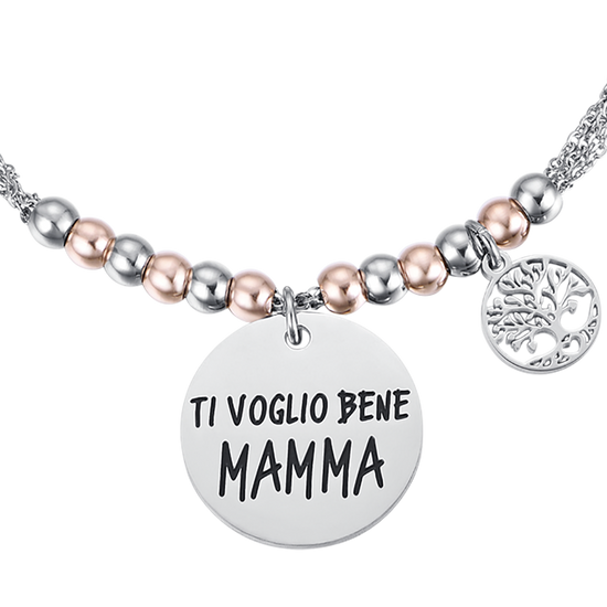 BRACCIALE DA DONNA IN ACCIAIO TI VOGLIO BENE MAMMA