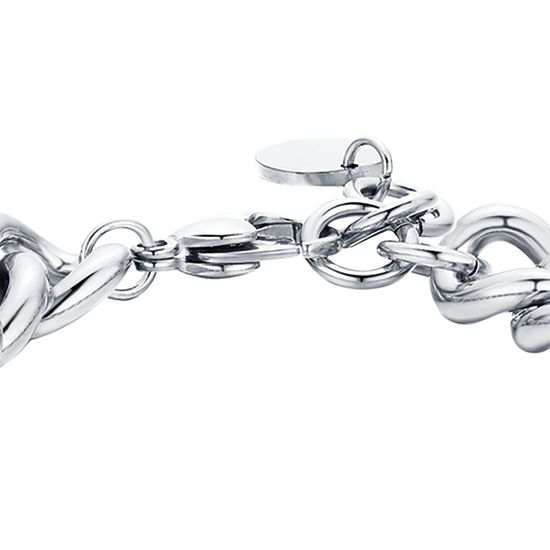 BRACELET EN ACIER POUR FEMME AVEC CHAÎNE À CRISTAUX BLANCS