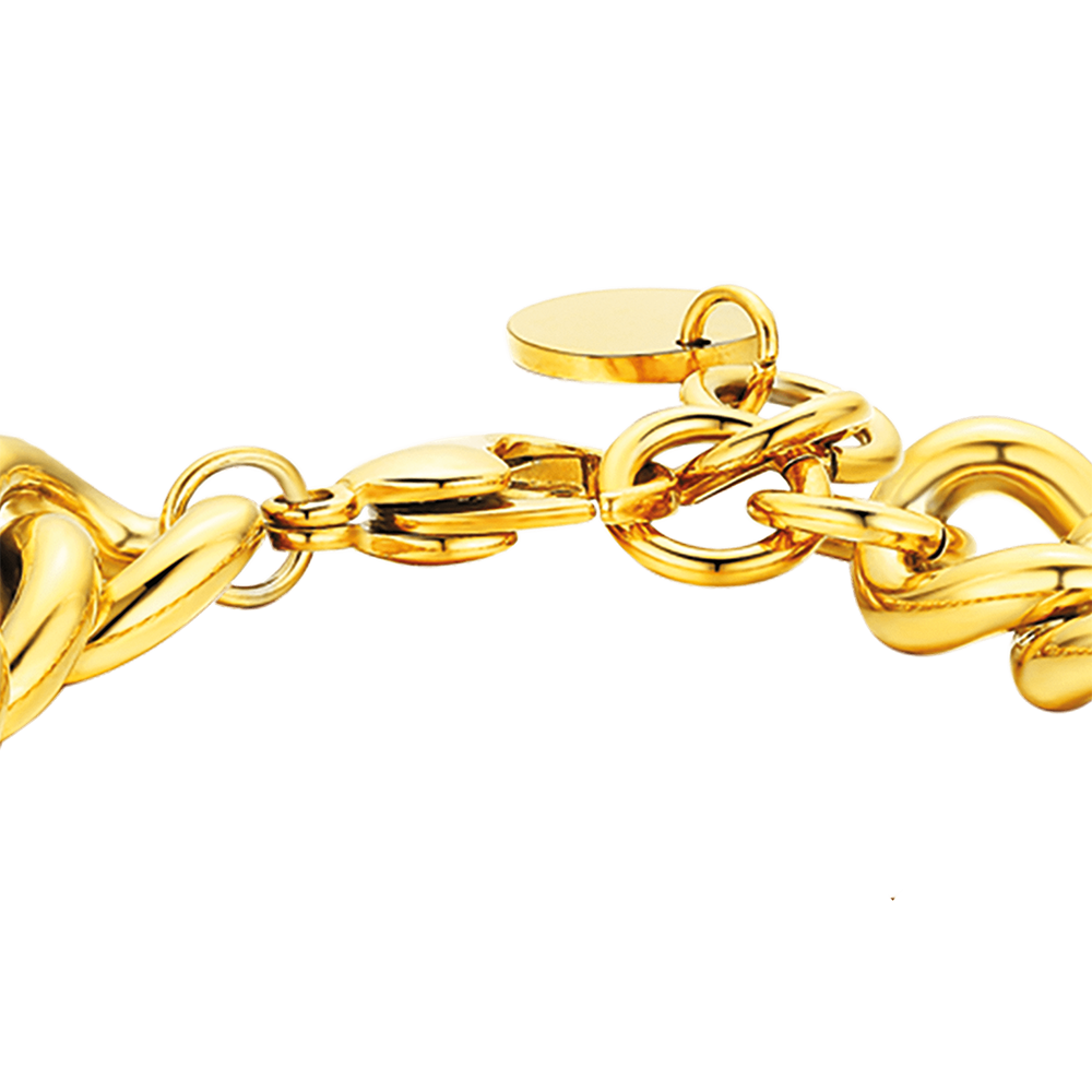 BRACELET EN ACIER POUR FEMME AVEC CHAÎNE À CRISTAUX BLANCS