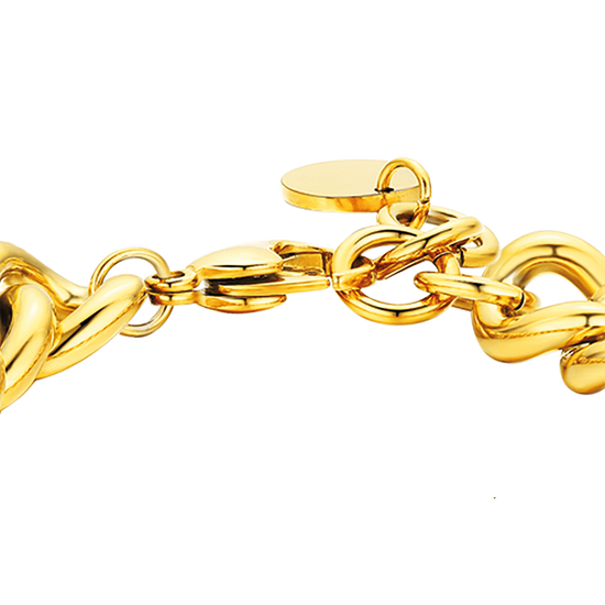 BRACELET EN ACIER POUR FEMME AVEC CHAÎNE À CRISTAUX BLANCS