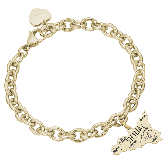 BRACELET D'ACIER SICILE D'OR POUR FEMME Luca Barra