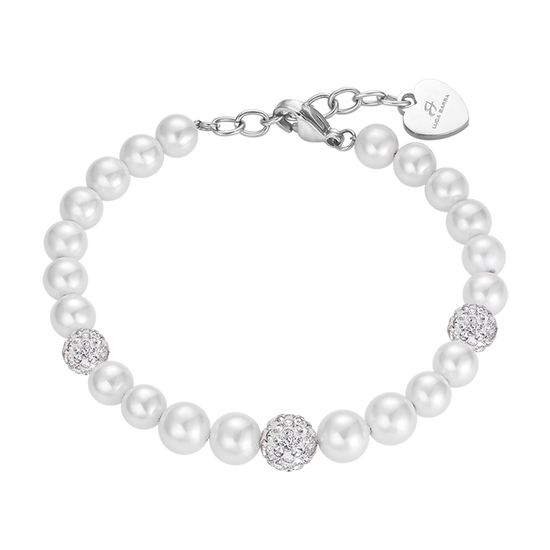 BRACELET DE PERLES AVEC CRISTAUX BLANCS Luca Barra