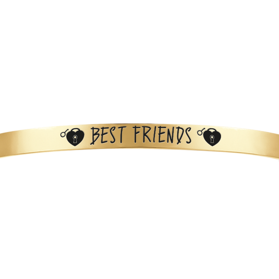 BRACELET ACIER PLAQUÉ OR "BEST FRIENDS