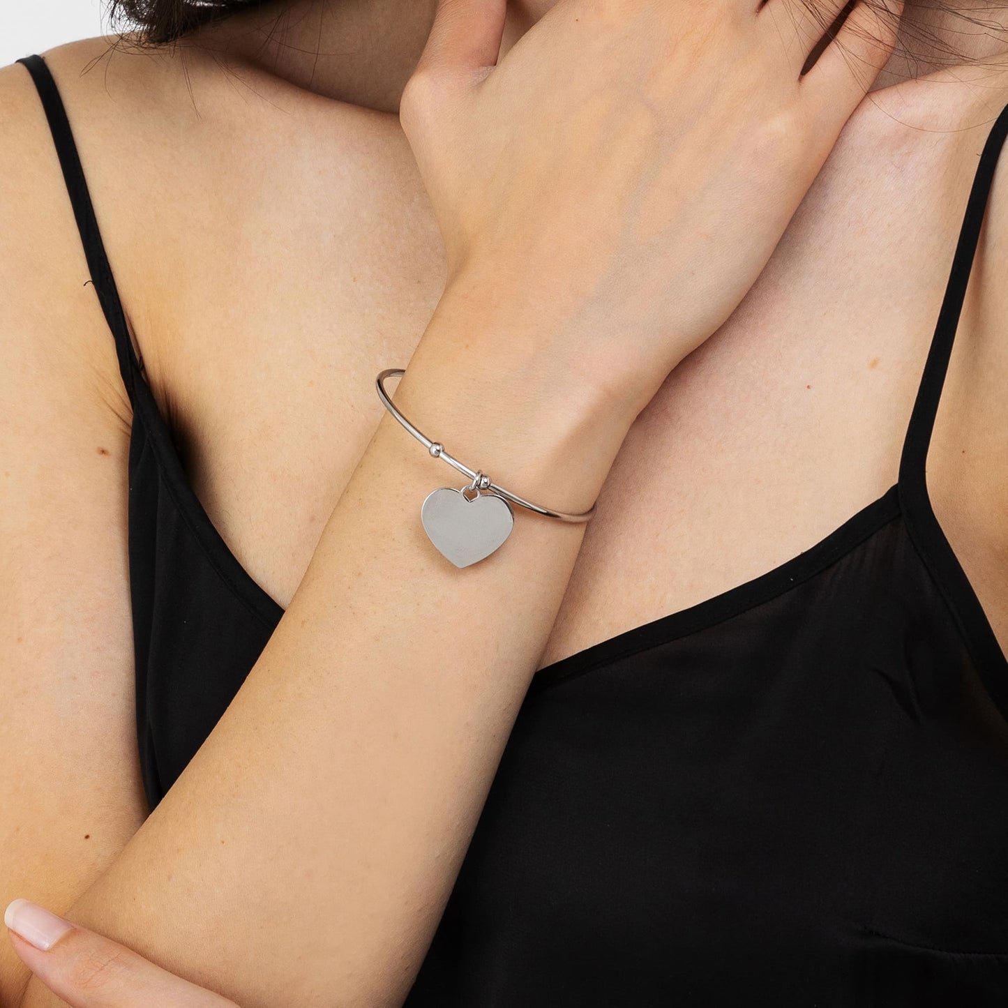 BRACELET COEUR PERSONNALISÉ EN ACIER POUR FEMME