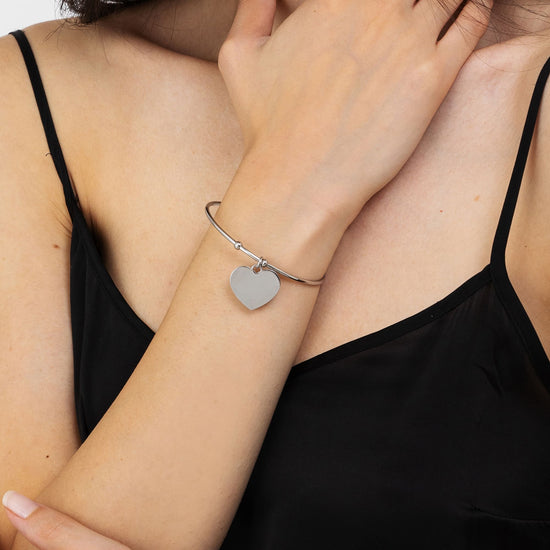 BRACELET COEUR PERSONNALISÉ EN ACIER POUR FEMME