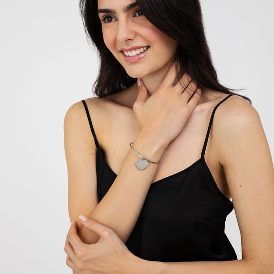 BRACELET COEUR PERSONNALISÉ EN ACIER POUR FEMME
