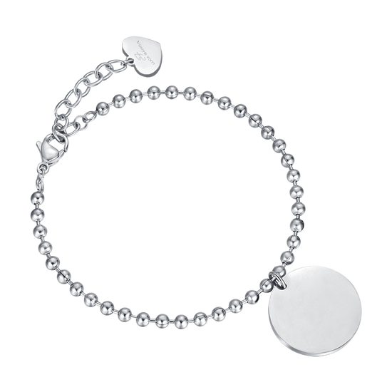 BRACELET EN ACIER PERSONNALISÉ POUR FEMME AVEC PLAQUE Luca Barra