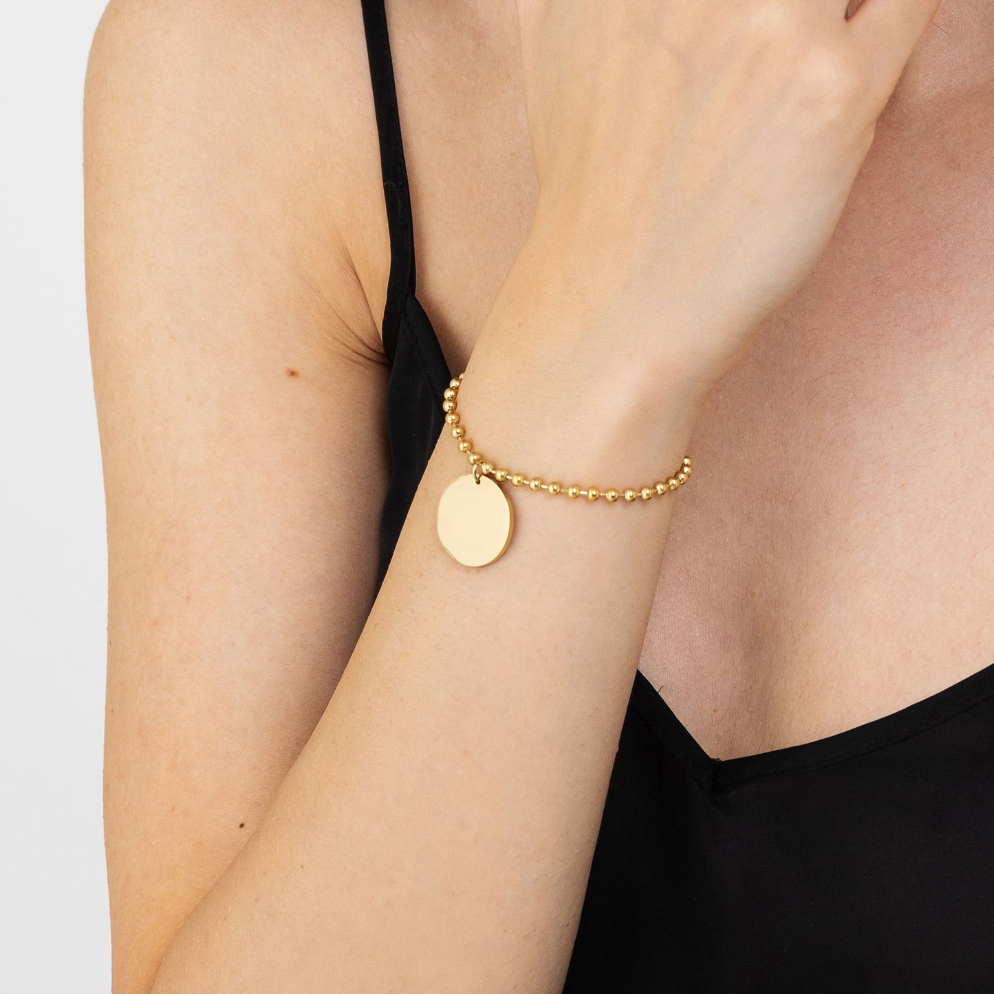BRACELET PERSONNALISÉ EN ACIER POUR FEMMES AVEC PLAQUE