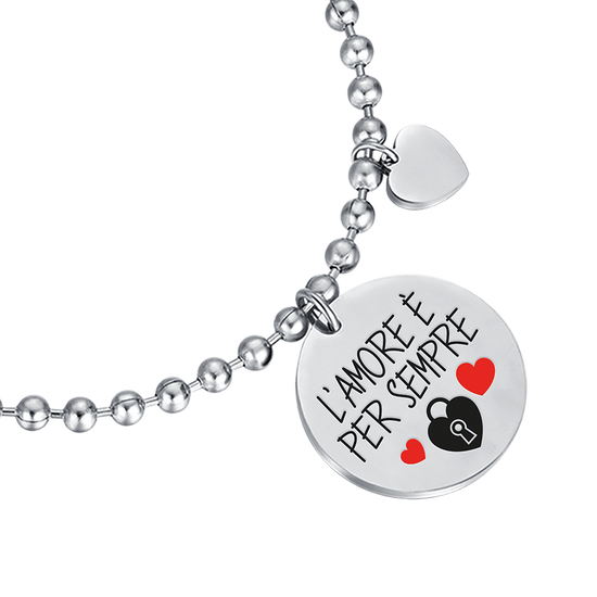 BRACELET EN ACIER POUR FEMMES LOVE IS FOREVER