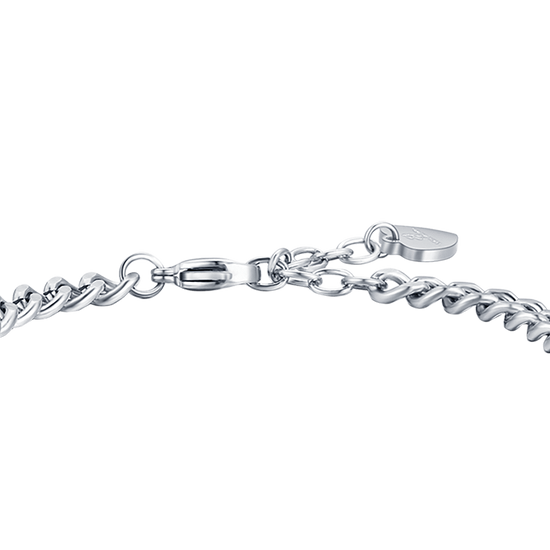 BRACELET D'AMOUR EN ACIER POUR FEMME AVEC CRISTAUX BLANCS