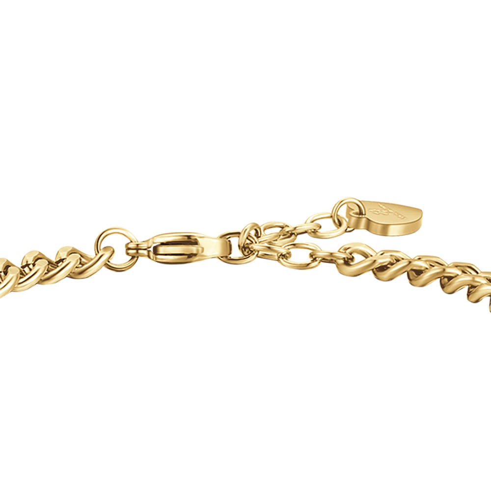 BRACELET D'AMOUR EN ACIER PLAQUÉ OR AVEC CRISTAUX BLANCS