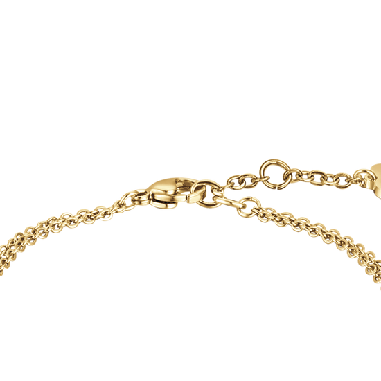BRACELET FEMME EN ACIER PLAQUÉ OR AVEC CRISTAUX NOIRS