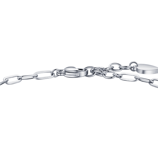 BRACELET EN ACIER POUR FEMMES AVEC CADENAS EN FORME DE CŒUR DE LUNE ET ÉTOILE