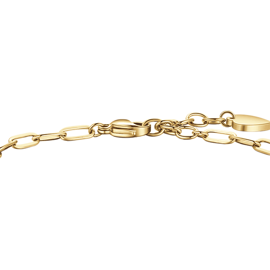 BRACELET POUR FEMME EN ACIER PLAQUÉ OR AVEC CŒUR, PAPILLON ET TRÈFLE À QUATRE FEUILLES