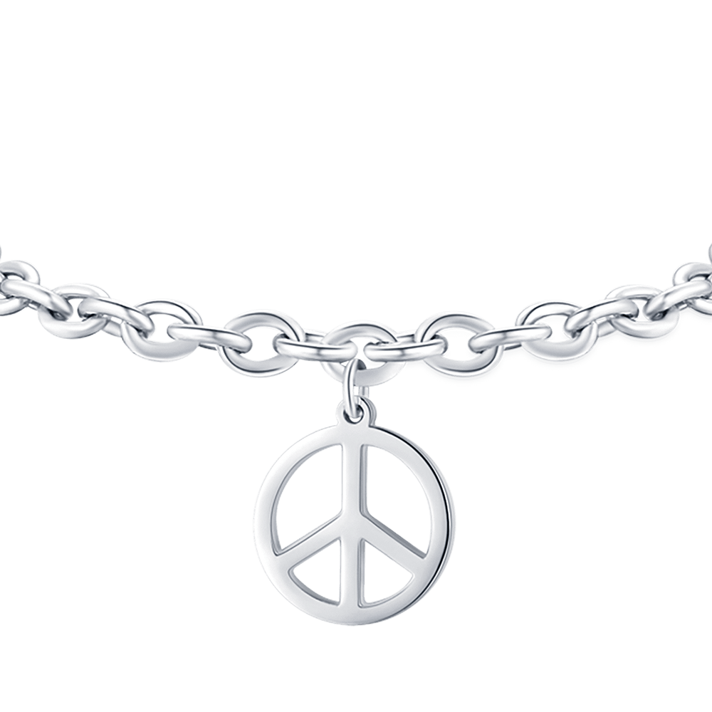 BRACELET EN ACIER POUR FEMMES AVEC SYMBOLE DE LA PAIX