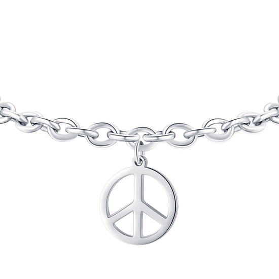 BRACELET EN ACIER POUR FEMMES AVEC SYMBOLE DE LA PAIX