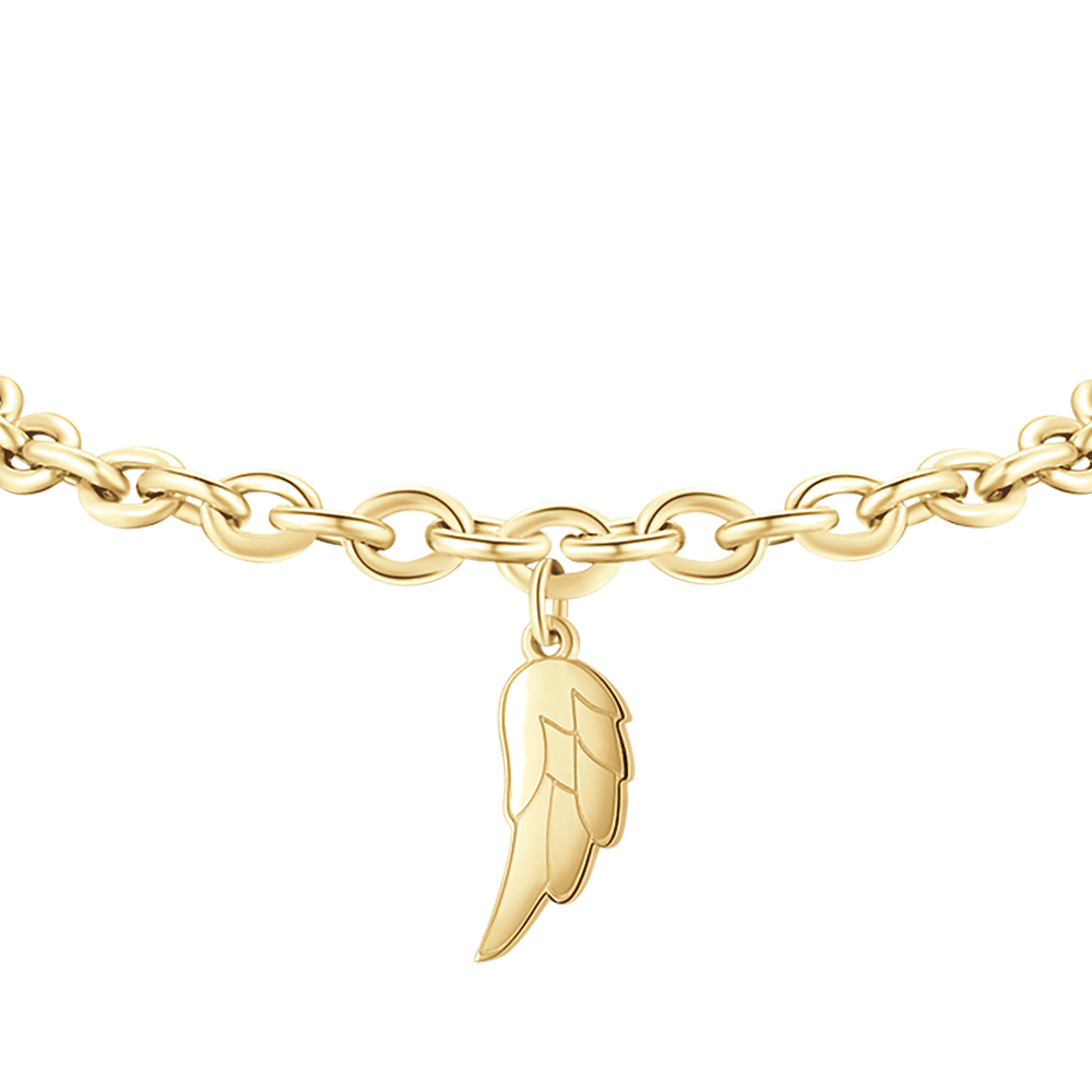 BRACELET FEMME EN ACIER PLAQUÉ OR AVEC AILE