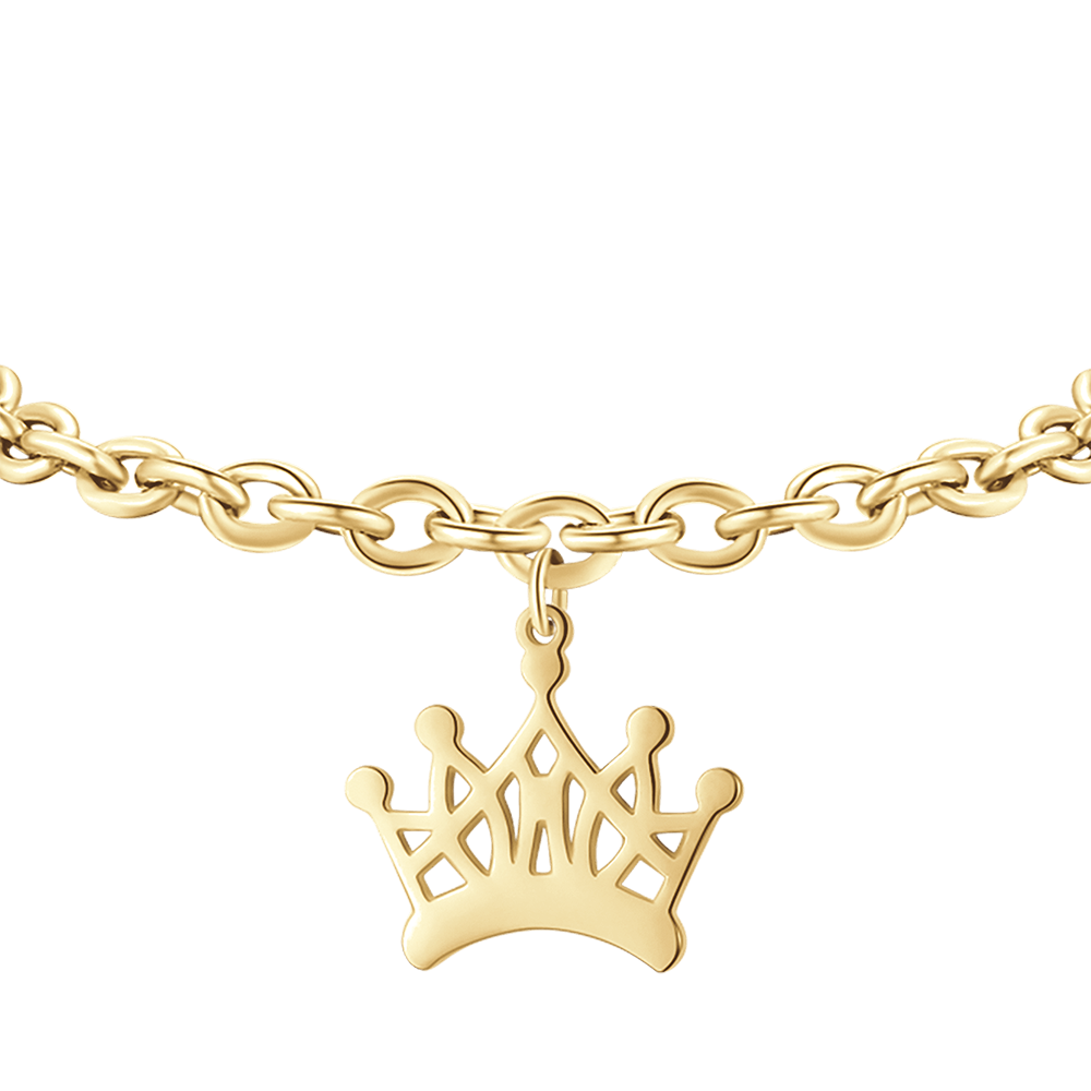 BRACELET FEMME EN ACIER PLAQUÉ OR AVEC COURONNE