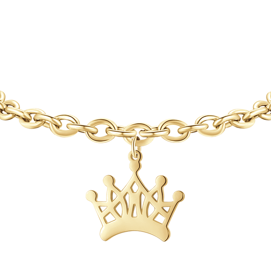 BRACELET FEMME EN ACIER PLAQUÉ OR AVEC COURONNE