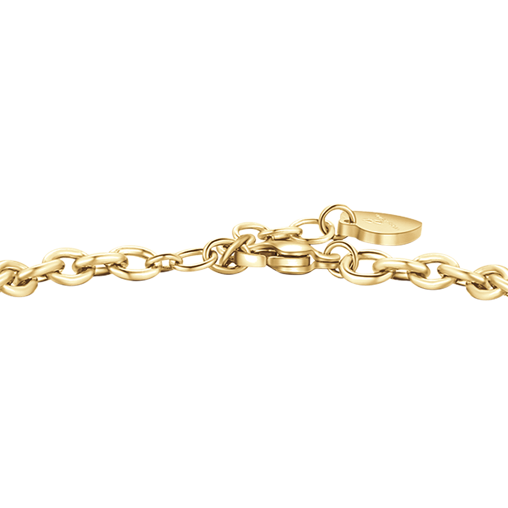 BRACELET EN ACIER PLAQUÉ OR AVEC FERMOIR À CŒUR POUR FEMME