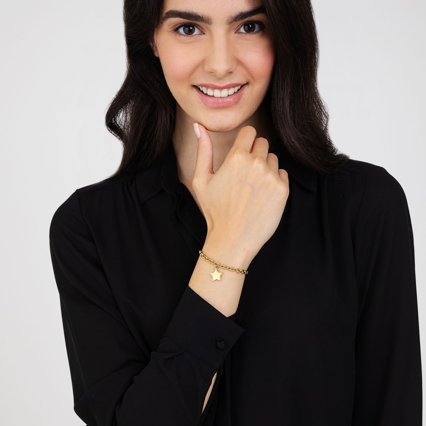 BRACELET POUR FEMME EN ACIER PLAQUÉ OR AVEC ÉTOILE