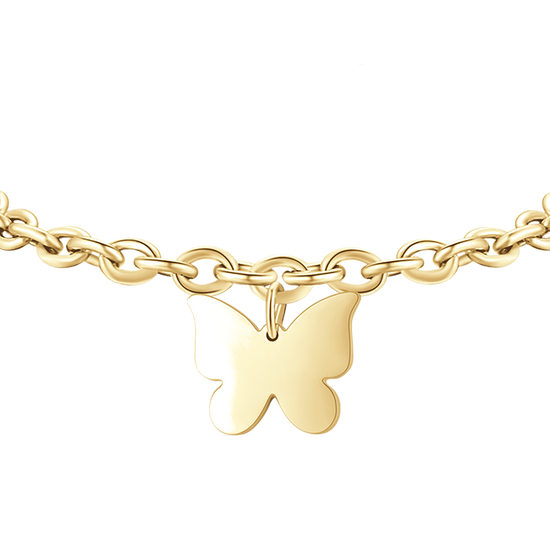 BRACELET D'ACIER DORÉ POUR FEMME AVEC PAPILLON Luca Barra