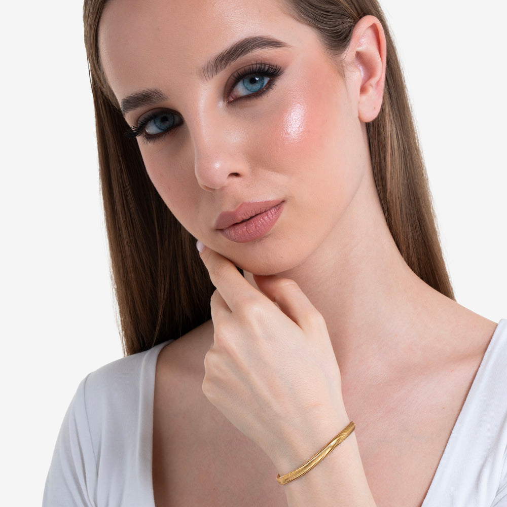 BRACELET FEMME EN ACIER PLAQUÉ OR