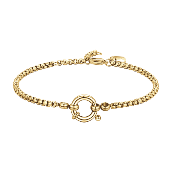 BRACELET EN ACIER DORÉ POUR FEMME AVEC BAGUE Luca Barra