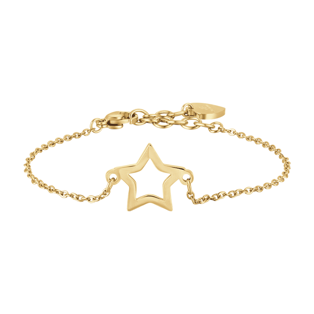 BRACELET D'ACIER DORÉ POUR FEMME AVEC ÉTOILE VOIDE Luca Barra