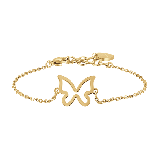 BRACELET EN ACIER DORÉ POUR FEMME AVEC BUTTERFLY VIDE Luca Barra