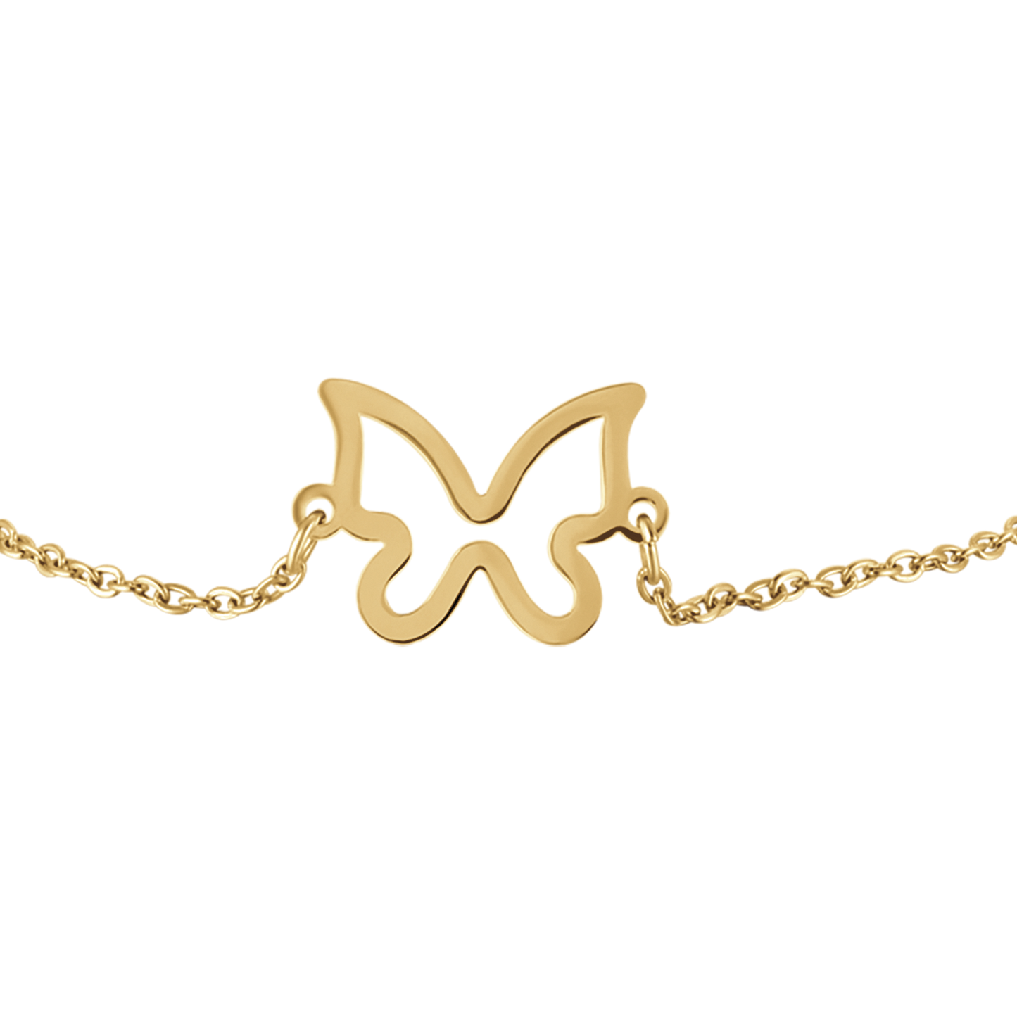 BRACELET POUR FEMME EN ACIER PLAQUÉ OR AVEC PAPILLON CREUX
