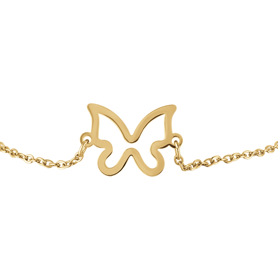 BRACELET POUR FEMME EN ACIER PLAQUÉ OR AVEC PAPILLON CREUX
