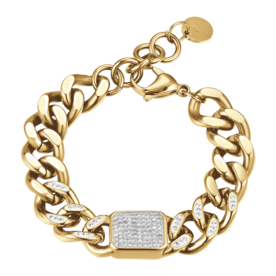 BRACELET POUR FEMME EN ACIER DORÉ ET CRISTAUX BLANCS Luca Barra