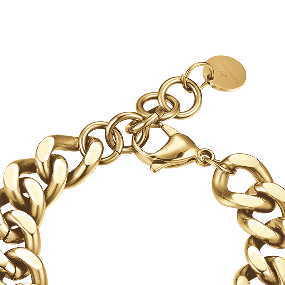 BRACELET POUR FEMME EN ACIER PLAQUÉ OR ET CRISTAL BLANC