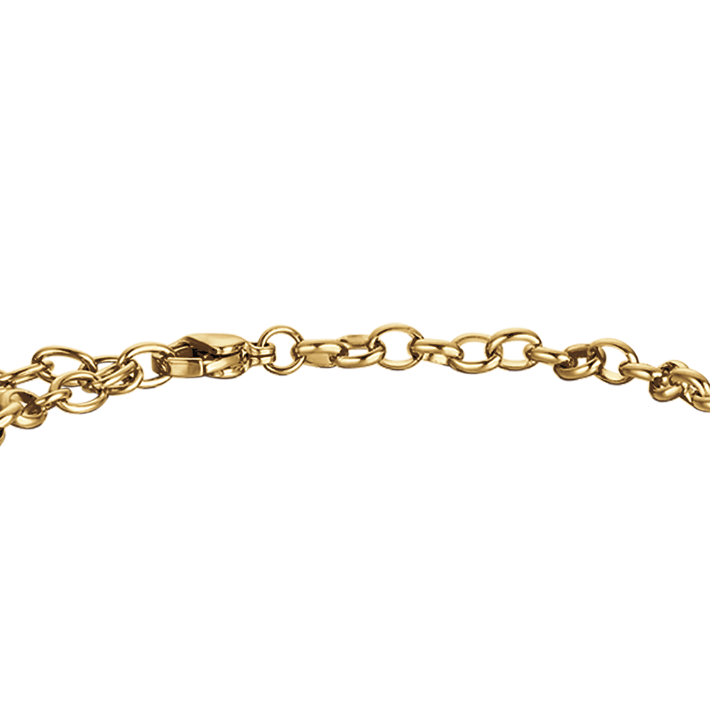 BRACELET FEMME IP EN ACIER DORÉ AVEC CŒURS