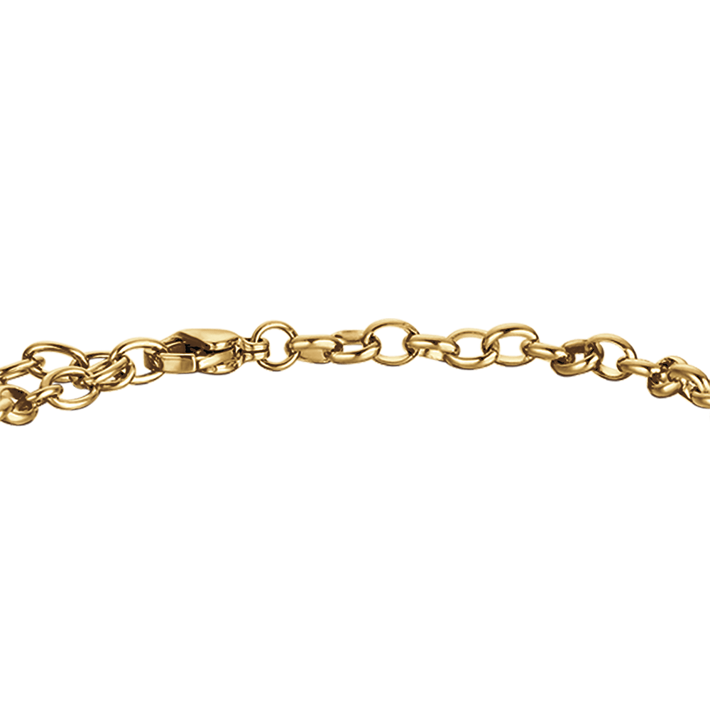 BRACELET FEMME EN ACIER DORÉ IP AVEC ÉTOILE ET CŒUR