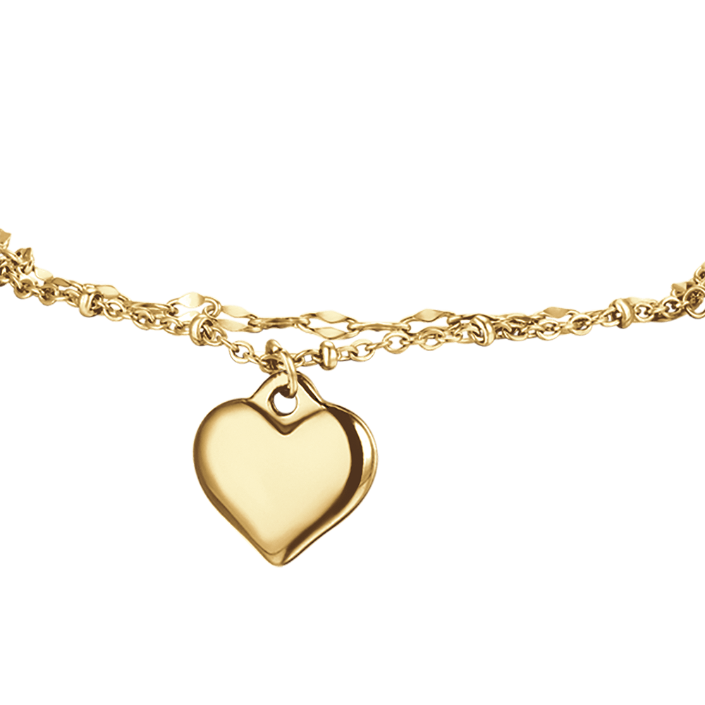 BRACELET POUR FEMME EN ACIER ET OR IP AVEC CŒUR ET CRISTAUX BLANCS