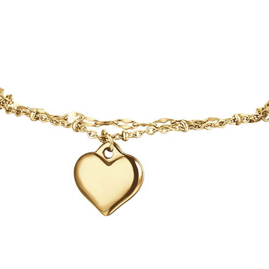 BRACELET POUR FEMME EN ACIER ET OR IP AVEC CŒUR ET CRISTAUX BLANCS