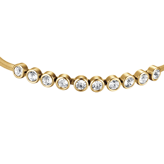 BRACELET POUR FEMME EN ACIER D'OR AVEC PIERRES BLANCHES Luca Barra