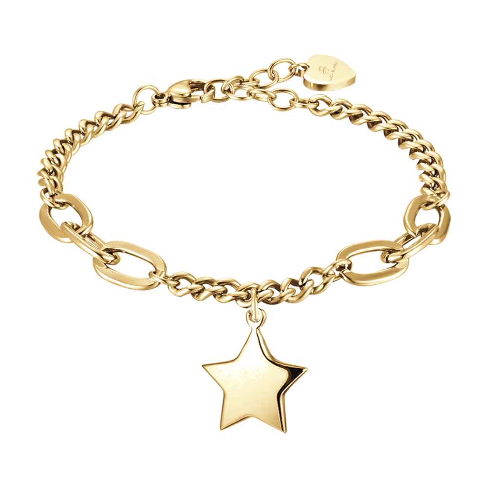 BRACELET POUR FEMME EN ACIER D'OR AVEC ÉTOILE COMPLÈTE Luca Barra