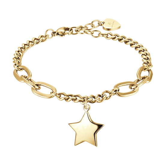 BRACELET POUR FEMME EN ACIER D'OR AVEC ÉTOILE COMPLÈTE Luca Barra