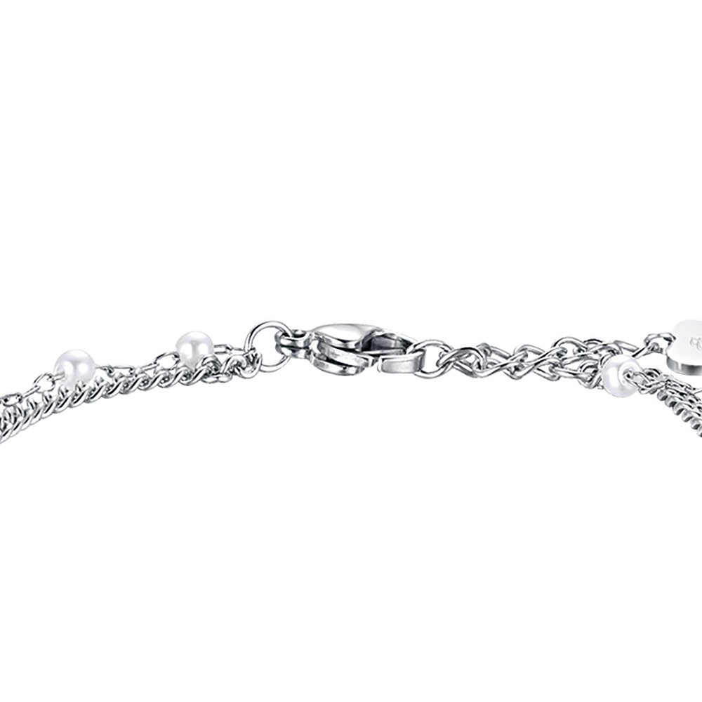 BRACCIALE DONNA IN ACCIAIO IP GOLD CON QUADRIFOGLIO