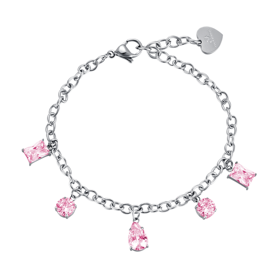 BRACELET POUR FEMME EN ACIER AVEC CRISTAUX ROSE Luca Barra