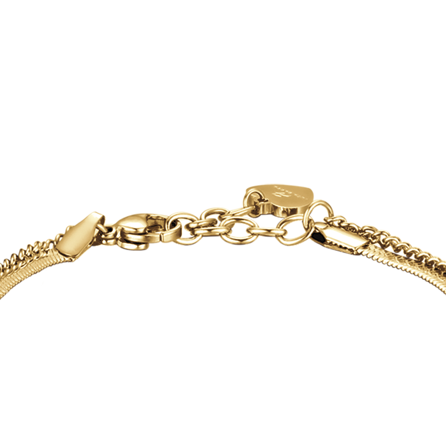 BRACELET FEMME EN ACIER DORÉ IP AVEC CŒUR