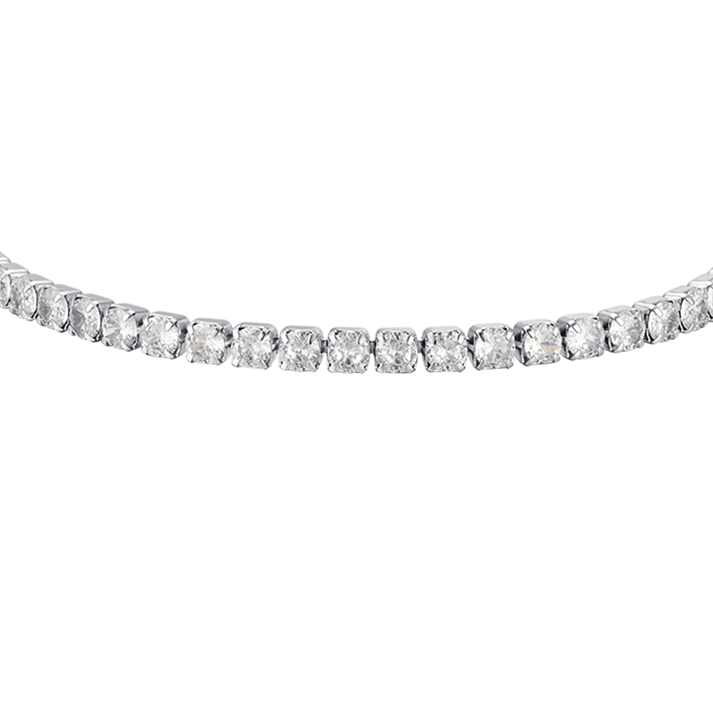 BRACELET TENNIS POUR FEMME EN ACIER AVEC CRISTAUX BLANCS