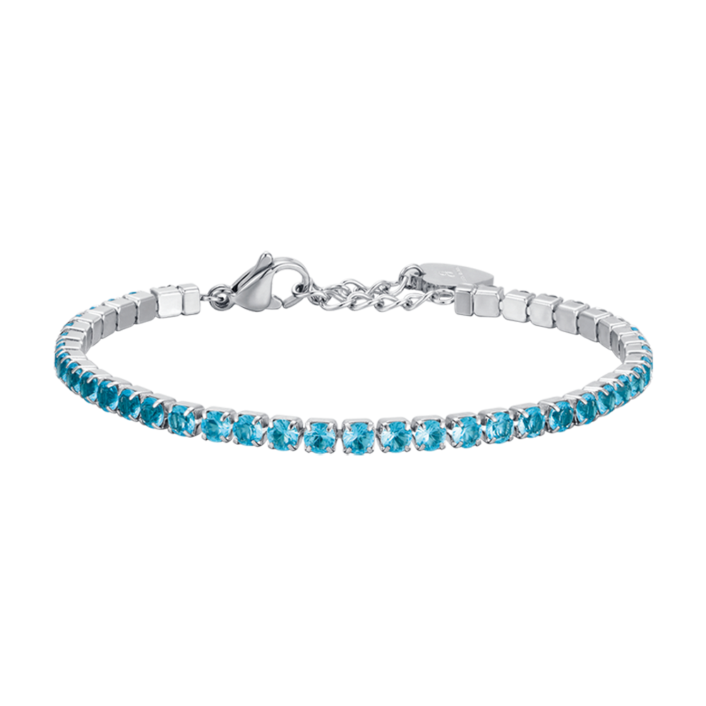 BRACELET TENNIS POUR FEMME EN ACIER AVEC CRISTAUX BLEUS Luca Barra