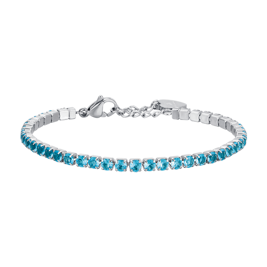 BRACELET TENNIS POUR FEMME EN ACIER AVEC CRISTAUX BLEUS Luca Barra